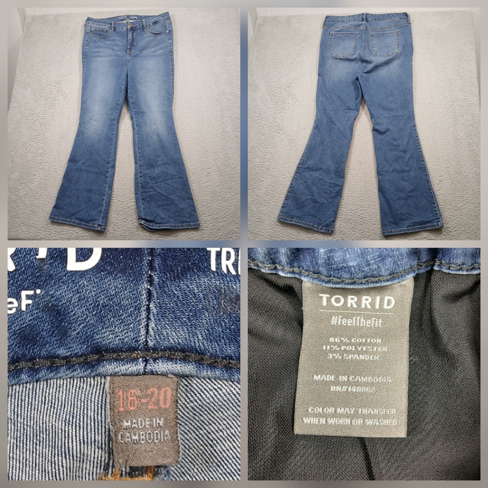 Torrid Bootcut Jeans Women's 16 Blue Mid Rise‎ Stretch Flare Denim